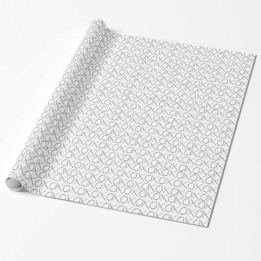 Zwart-witte XOXO Cadeaupapier (Uitgerold)