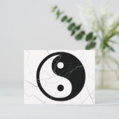 Zwart-witte yin en Yang Briefkaart (Staand voorkant)