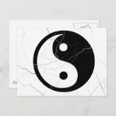 Zwart-witte yin en Yang Briefkaart (Voorkant / Achterkant)