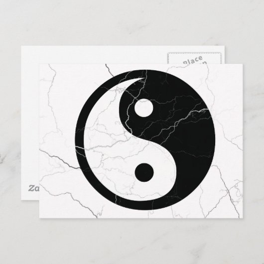 Zwart-witte yin en Yang Briefkaart (Voorkant / Achterkant)