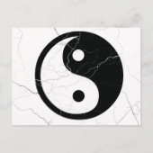 Zwart-witte yin en Yang Briefkaart (Voorkant)