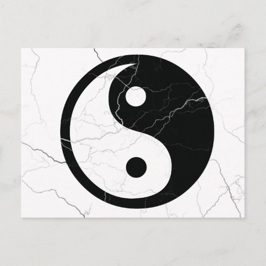 Zwart-witte yin en Yang Briefkaart (Voorkant)