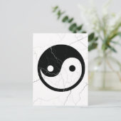 Zwart-witte yin en Yang Briefkaart (Staand voorkant)