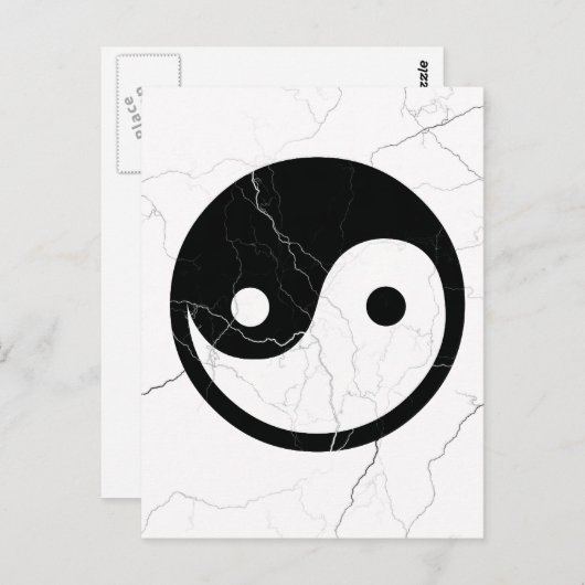 Zwart-witte yin en Yang Briefkaart (Voorkant / Achterkant)