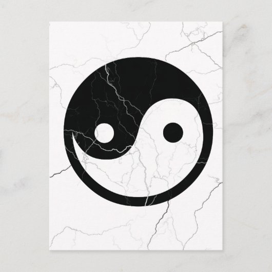 Zwart-witte yin en Yang Briefkaart (Voorkant)