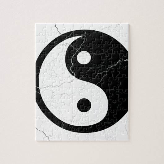 Zwart-witte yin en Yang Legpuzzel (Verticaal)
