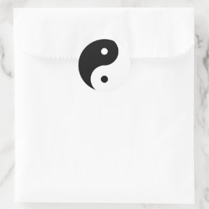 Zwart-witte yin en Yang Ronde Sticker