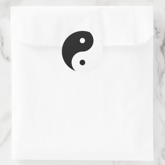 Zwart-witte yin en Yang Ronde Sticker (Tas)