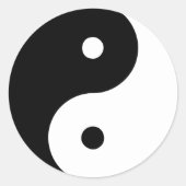 Zwart-witte yin en Yang Ronde Sticker (Voorkant)
