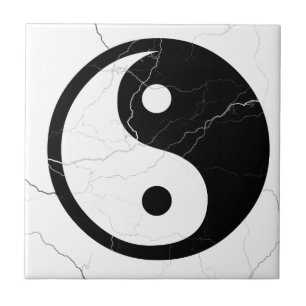 Zwart-witte yin en Yang Tegeltje