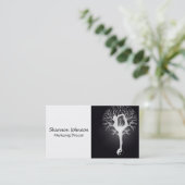 Zwart-witte Yin Yang-boom Visitekaartje (Staand voorkant)