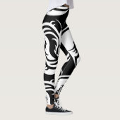 Zwart-witte yin/Yang Dragons Leggings (Rechts)
