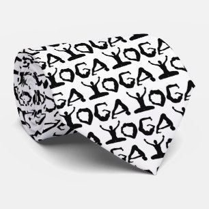 Zwart-witte Yoga Silhouettes Stropdas