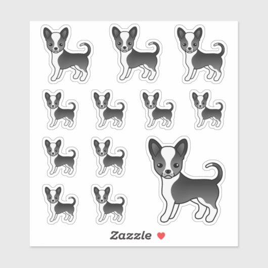Zwart-witte zachte laag Chihuahua Cute Dogs Sticker (Vel)