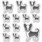 Zwart-witte zachte laag Chihuahua Cute Dogs Sticker (Voorkant)