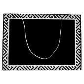 Zwart-witte zak voor huwelijkscadeau groot cadeauzakje (Achterkant)