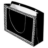 Zwart-witte zak voor huwelijkscadeau groot cadeauzakje (Achterkant Gekanteld)