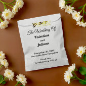 Zwart-witte zakjes als bruiloftsgeschenk