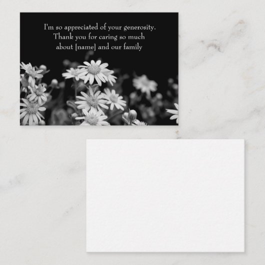 Zwart-witte zandloper na begrafeniskaarten notitiekaartje (Voorkant / Achterkant)