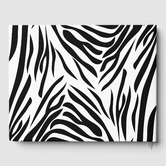 Zwart-witte zebra Afdrukken en warm roze Dank je Gastenboek (Achterkant)