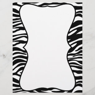 Zwart-witte zebra Afdrukken Gepersonaliseerd brief