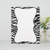 Zwart-witte zebra Afdrukken Gepersonaliseerd brief (Staand voorkant)