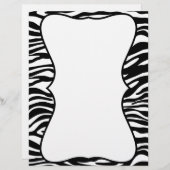 Zwart-witte zebra Afdrukken Gepersonaliseerd brief (Voorkant / Achterkant)