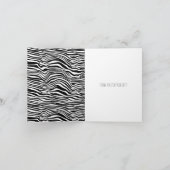 Zwart-witte zebra Afdrukken Hartelijk dank Kaart (Binnen)