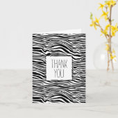 Zwart-witte zebra Afdrukken Hartelijk dank Kaart (Gele Bloem)