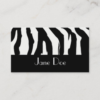 Zwart-witte Zebra Afdrukken Visitekaartjes
