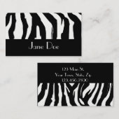 Zwart-witte Zebra Afdrukken Visitekaartjes (Voorkant / Achterkant)