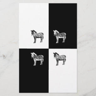 Zwart-witte zebra briefpapier