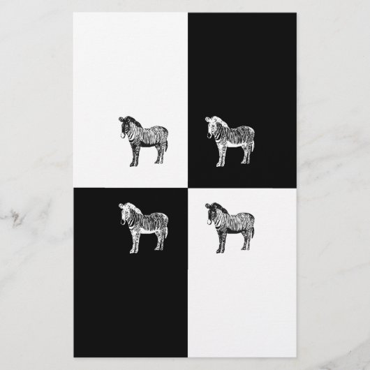 Zwart-witte zebra briefpapier (Voorkant)