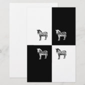 Zwart-witte zebra briefpapier (Voorkant / Achterkant)