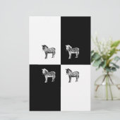 Zwart-witte zebra briefpapier (Staand voorkant)