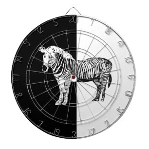 Zwart-witte zebra dartbord
