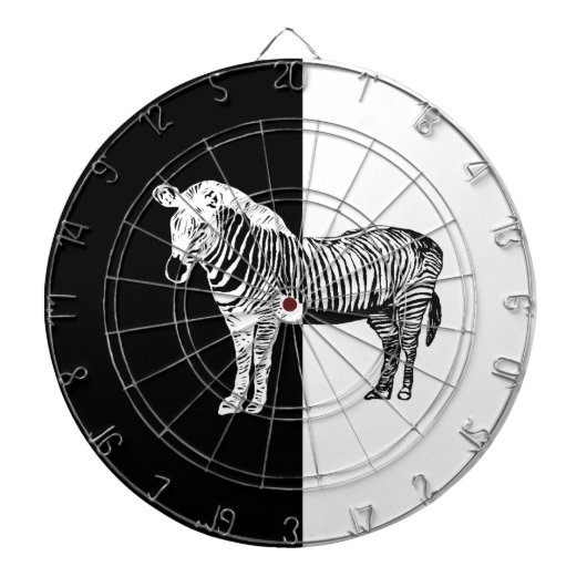 Zwart-witte zebra dartbord (Voorkant)