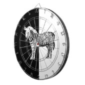 Zwart-witte zebra dartbord (Voorkant Rechts)