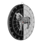 Zwart-witte zebra dartbord (Voorkant Links)