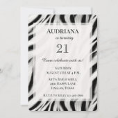 Zwart Witte Zebra Dierenprint Verjaardag Kaart (Voorkant)