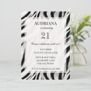 Zwart Witte Zebra Dierenprint Verjaardag Kaart
