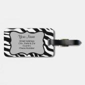Zwart-witte Zebra en Cheetah Skin, speciaal gepers Bagagelabel (Achterkant horizontaal)