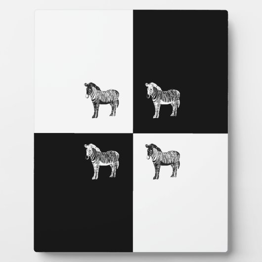 Zwart-witte zebra fotoplaat (Voorkant)