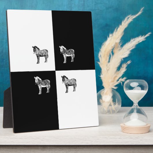 Zwart-witte zebra fotoplaat (Zijkant)