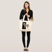 Zwart-witte zebra grote tote bag (Voorkant (model))