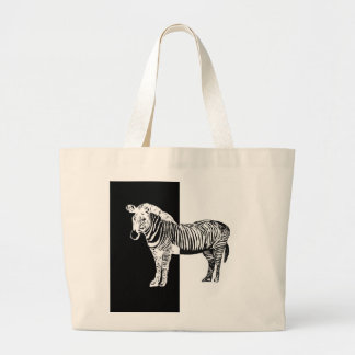 Zwart-witte zebra grote tote bag