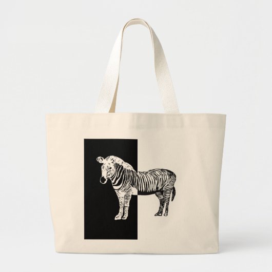 Zwart-witte zebra grote tote bag (Voorkant)