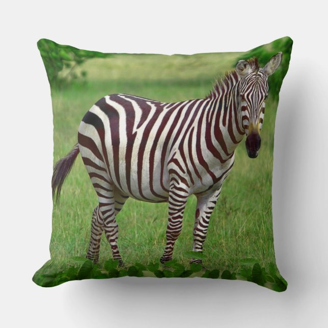 Zwart-witte zebra in de jungle kussen (Voorkant)