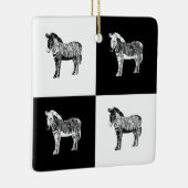 Zwart-witte zebra keramisch ornament (Rechts)