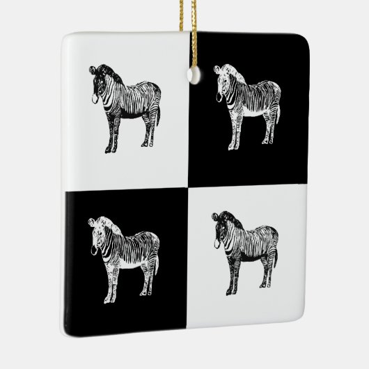 Zwart-witte zebra keramisch ornament (Rechts)